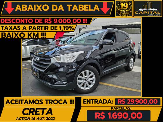 HYUNDAI CRETA 1.6 16V FLEX ACTION AUTOMÁTICO HYUNDAI CRETA 1.6 16V FLEX ACTION AUTOMÁTICO